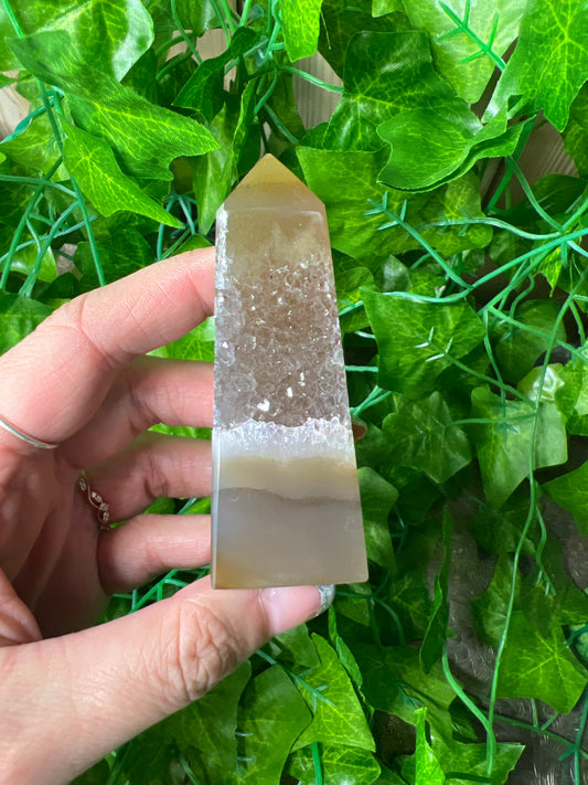 Brazilian Druzy Agate Obelisk (21B)