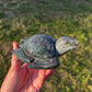 Dark & Moody Moss Agate Sea Turtle | Hand-Carved Crystal Turtle (80)