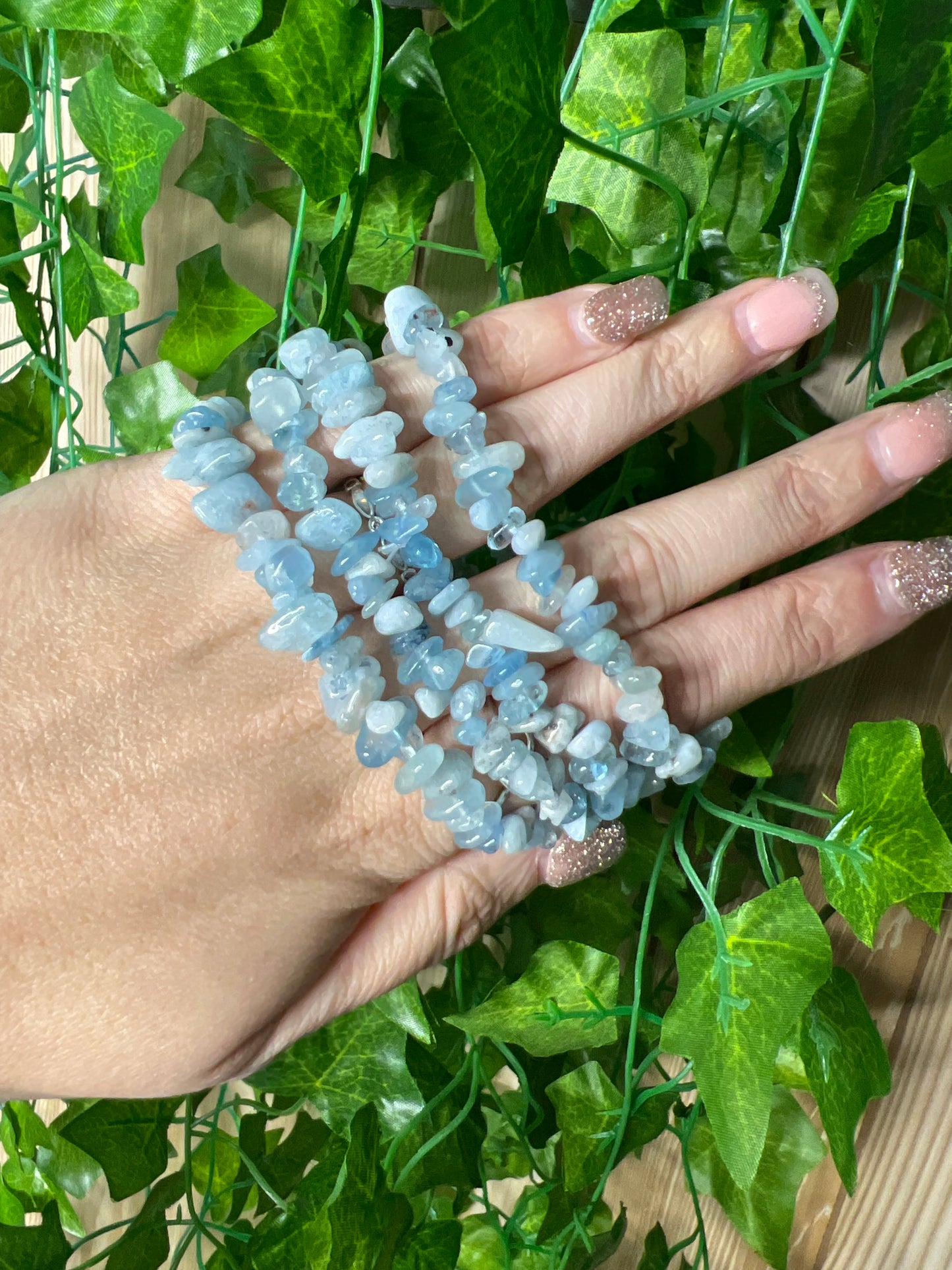 Aquamarine Chip Bracelet