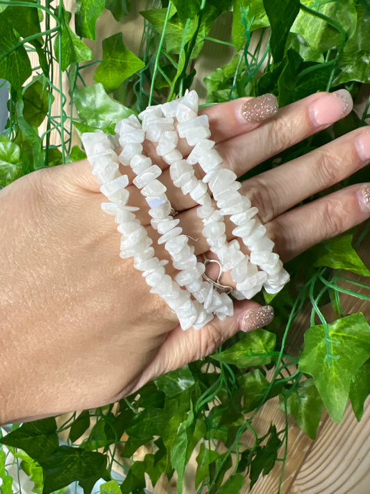 Rainbow Moonstone Chip Bracelet