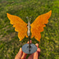 Golden Healer Butterfly Wings on Stand | Quartz Crystal Décor Option 69