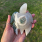 Quartz filled Moss Agate Sea Turtle | Hand-Carved Crystal Turtle (68)