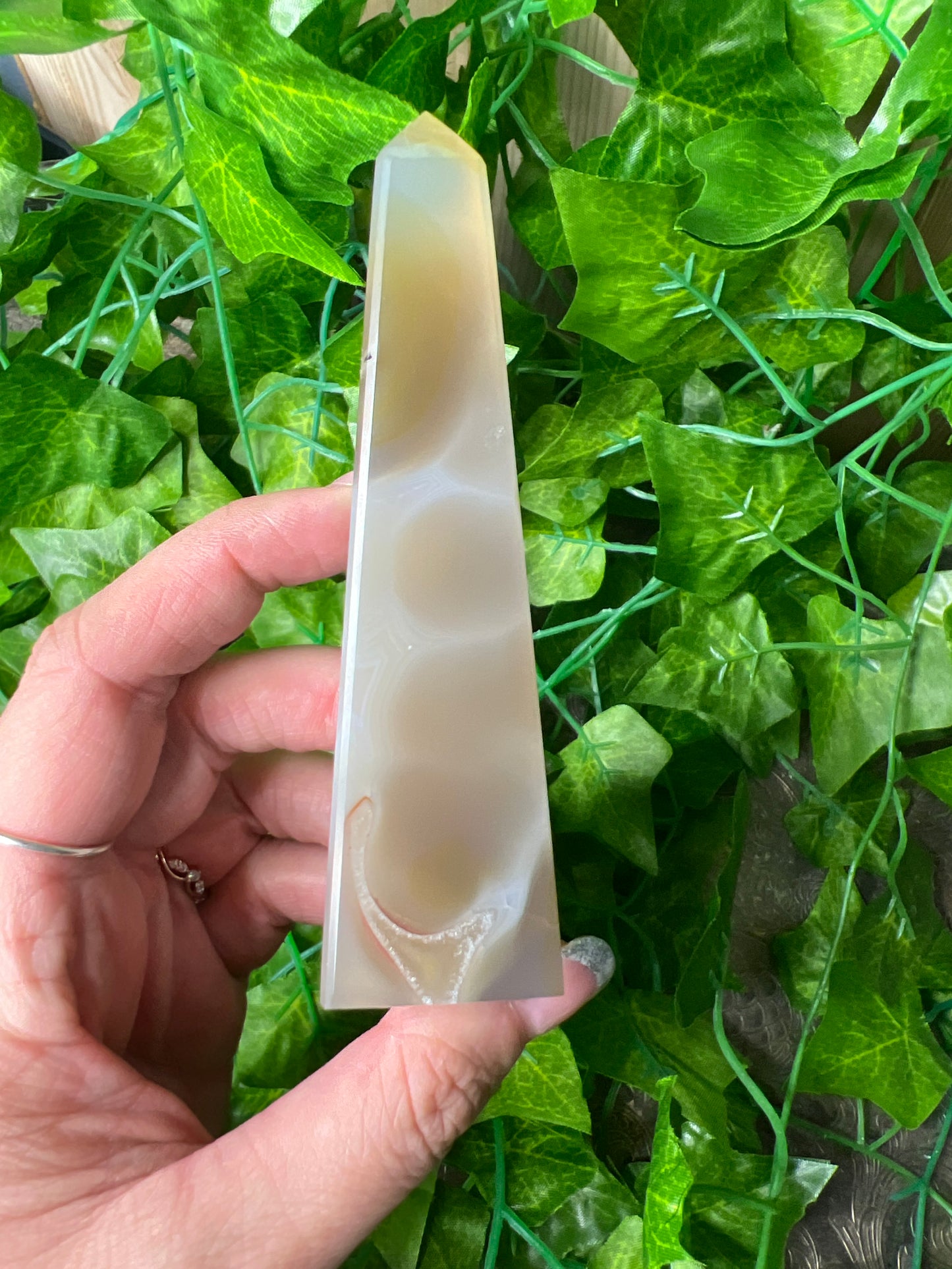 Brazilian Druzy Agate Obelisk (24A)