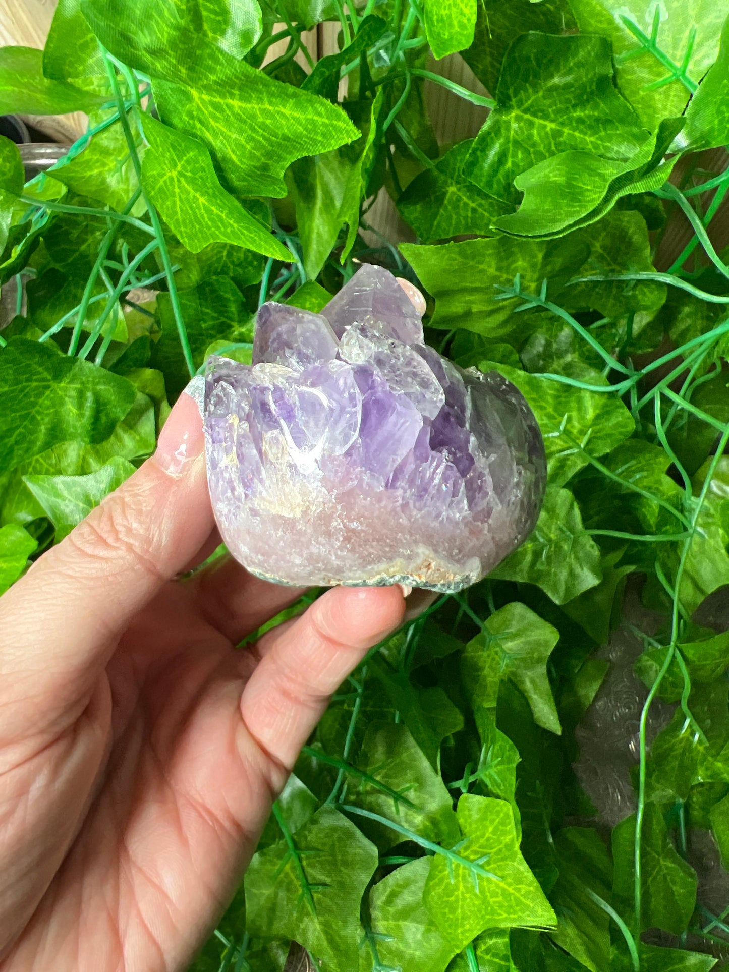 Brazilian Amethyst with Agate Freeform (17B)