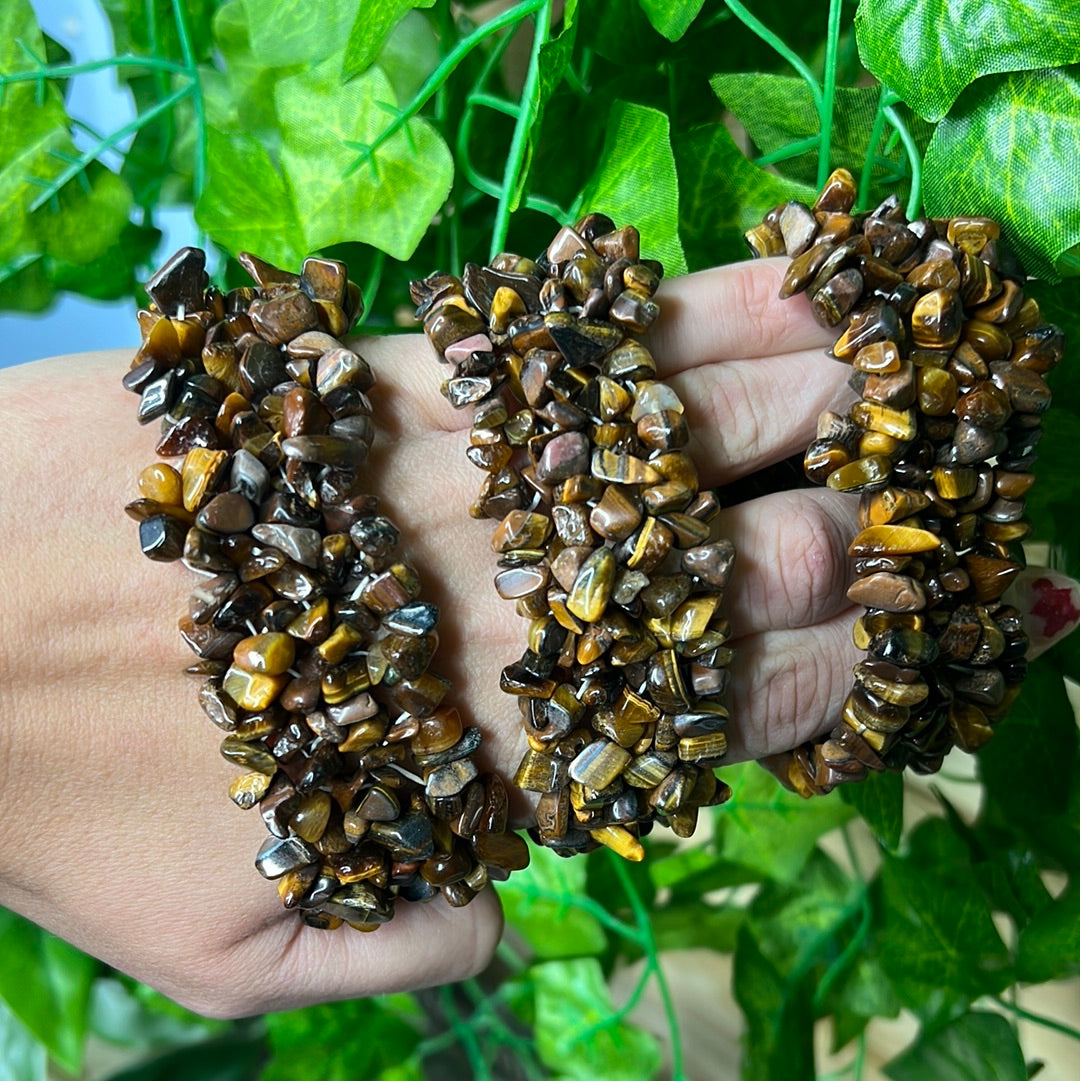 Chip Bangle Bracelet (Tigers Eye)