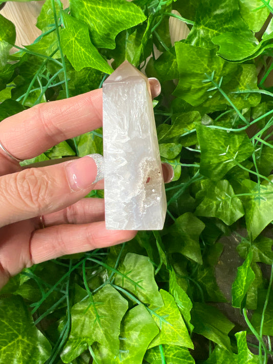 Brazilian Druzy Agate Obelisk (13A)