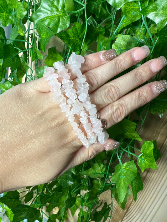 Rose Quartz Chip Bracelet