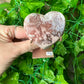 Pink Amethyst Heart on Stand (33B)