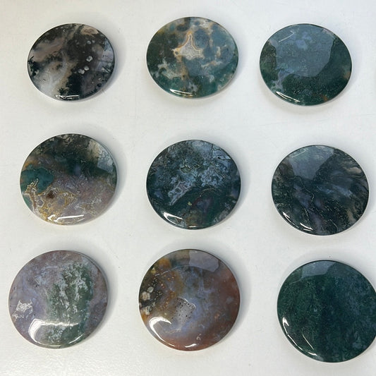 Moss Agate Flat Stone