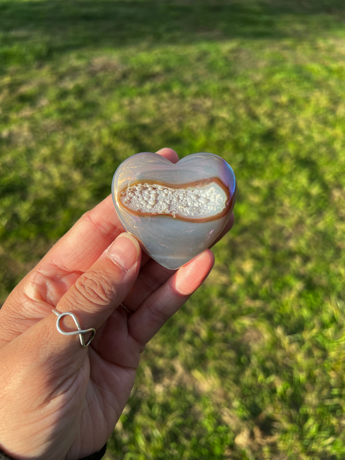 Aura coated Agate heart