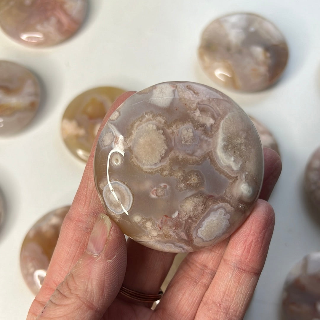 Flower agate Flat stone