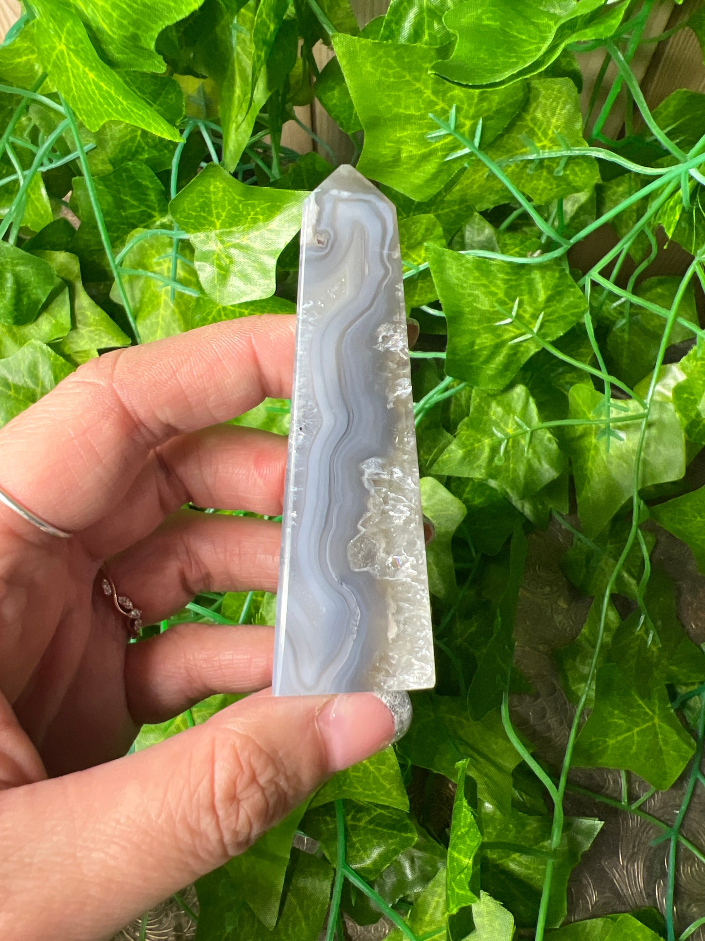 Brazilian Druzy Agate Obelisk (17B)