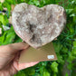 Pink Amethyst Heart on stand  (115)