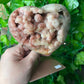 Gorgeous Druzy large Pink Amethyst heart on stand (175)