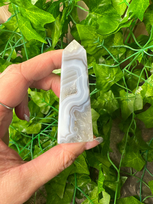 Brazilian Druzy Agate Obelisk (15A)