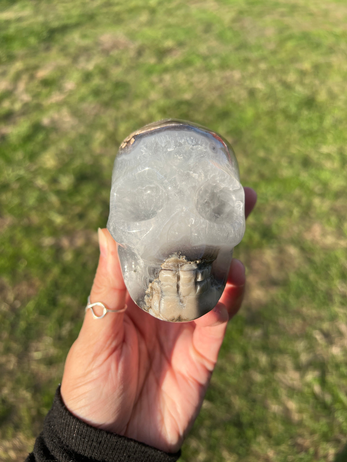Volcano Agate Skull | UV Reactive Crystal Skull