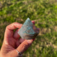 Quartz filled moss agate Pyramid