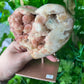 Gorgeous Druzy large Pink Amethyst heart on stand (175)