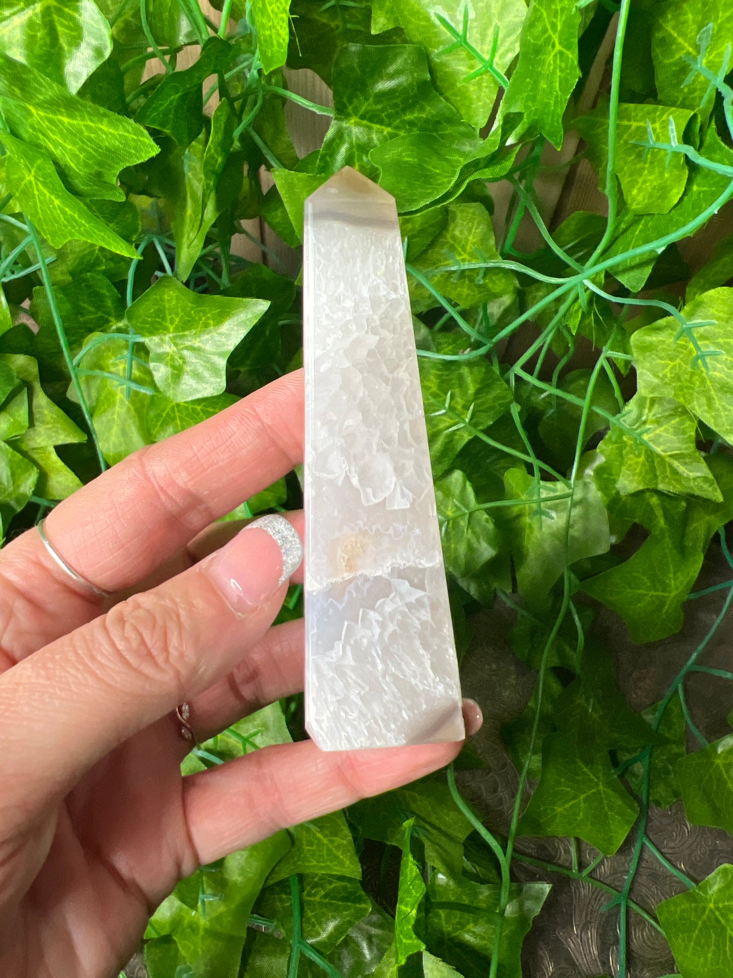 Brazilian Druzy Agate Obelisk (22A)