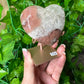 Pink Amethyst Heart on Stand (52A)