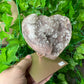 Pink Amethyst Heart on stand  (115)