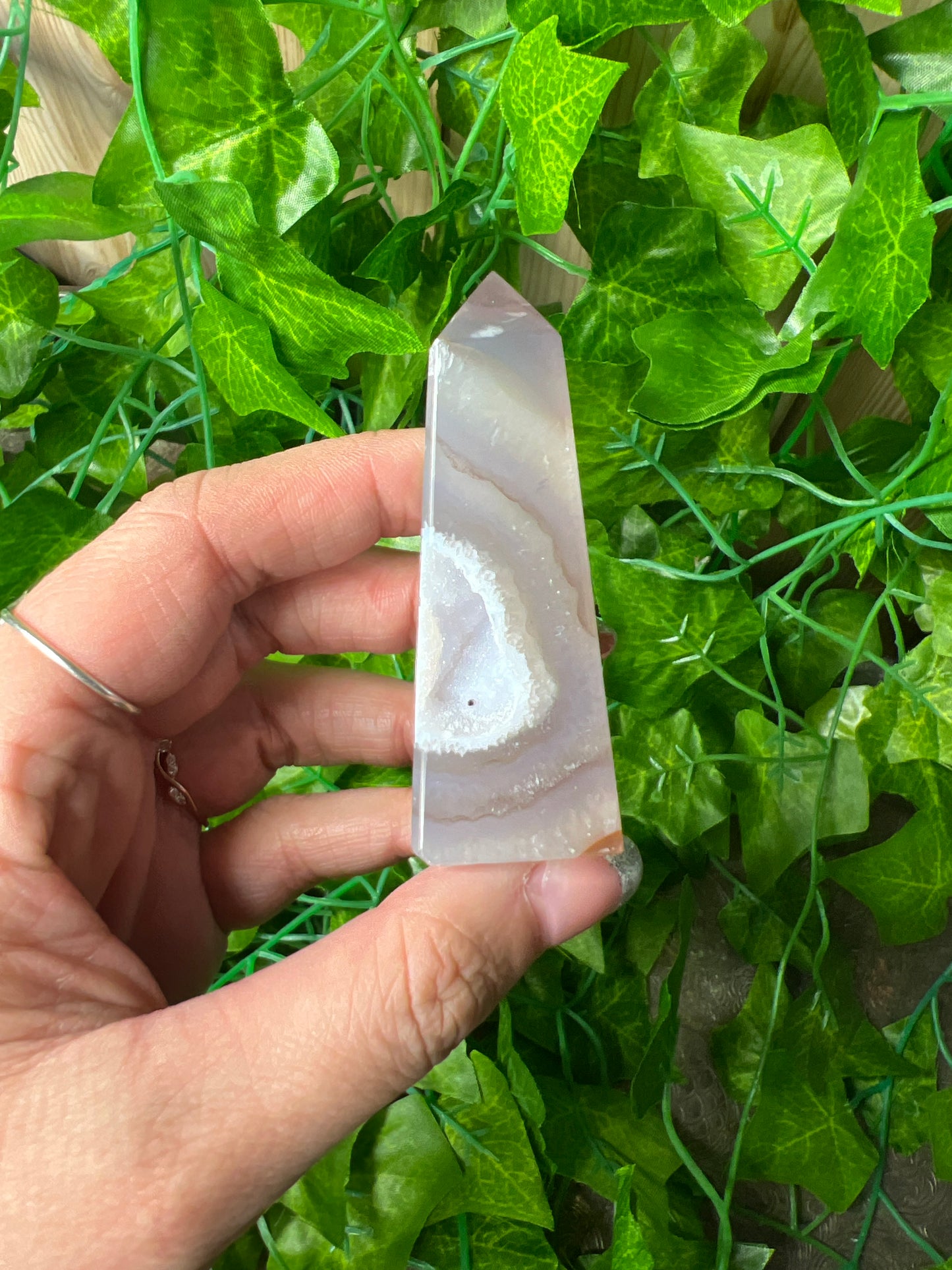 Brazilian gel Druzy Agate Obelisk (14B)