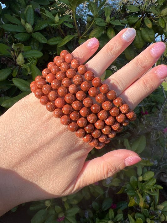 Goldstone bracelet (manmade)
