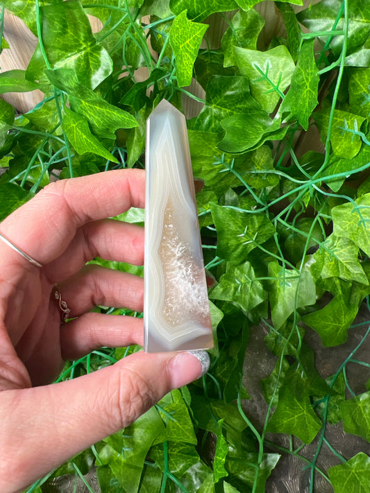 Brazilian Druzy Agate Obelisk (15A)