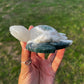 Quartz filled Moss Agate Sea Turtle | Hand-Carved Crystal Turtle (68)