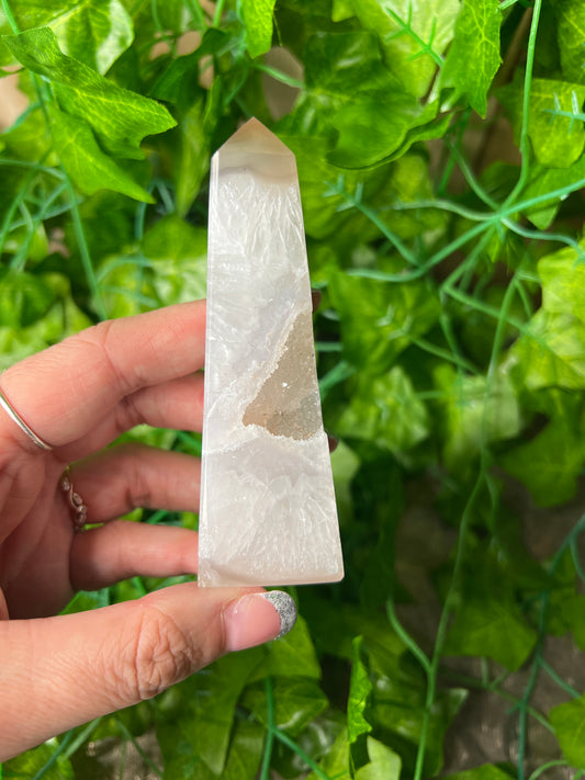 Brazilian Druzy Agate Obelisk (22A)