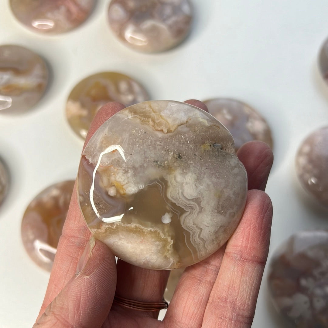 Flower agate Flat stone