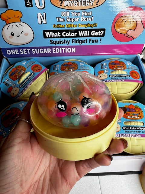 Rainbow water bead in Clear Dumpling Squish