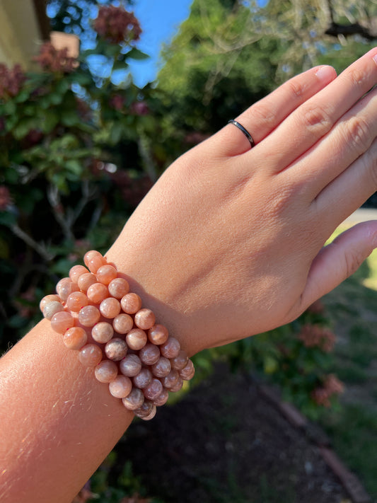 Peach Moonstone Bracelet