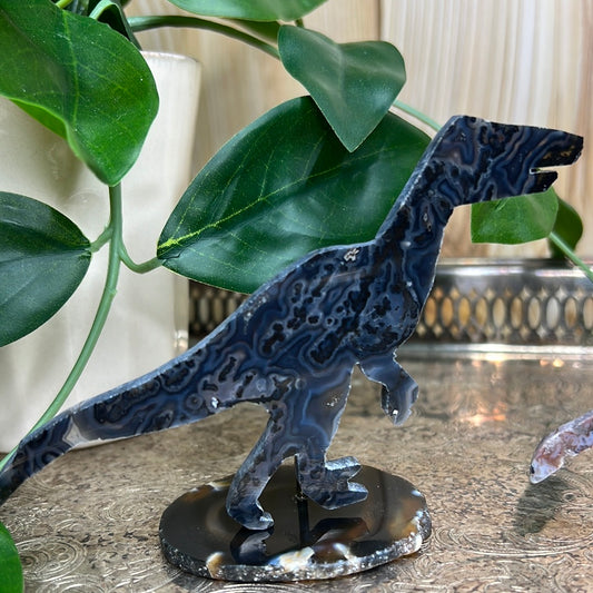 Agate Hand Carved Velociraptor (you choose)
