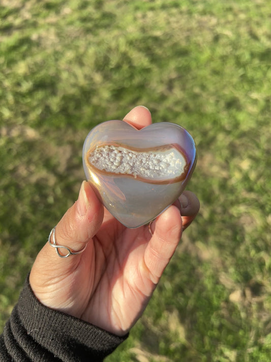 Aura coated Agate heart