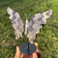 Chevron Amethyst Wings on Stand | Dream Amethyst Crystal Décor Option 140