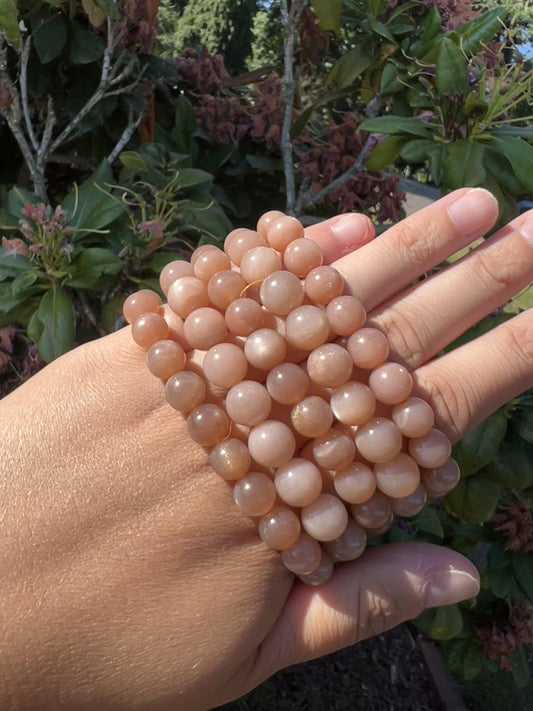 HQ Gem Quality Peach Moonstone Bracelet